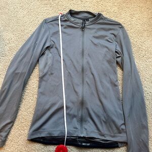 Gray Full-Zip Cycling Jersey